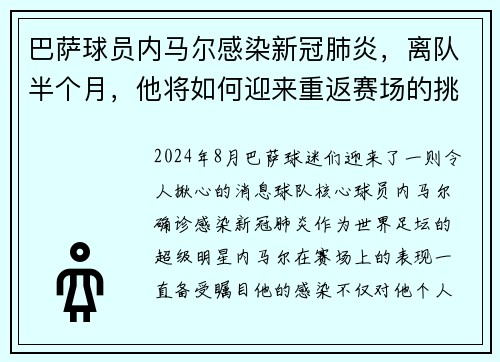 巴萨球员内马尔感染新冠肺炎，离队半个月，他将如何迎来重返赛场的挑战？